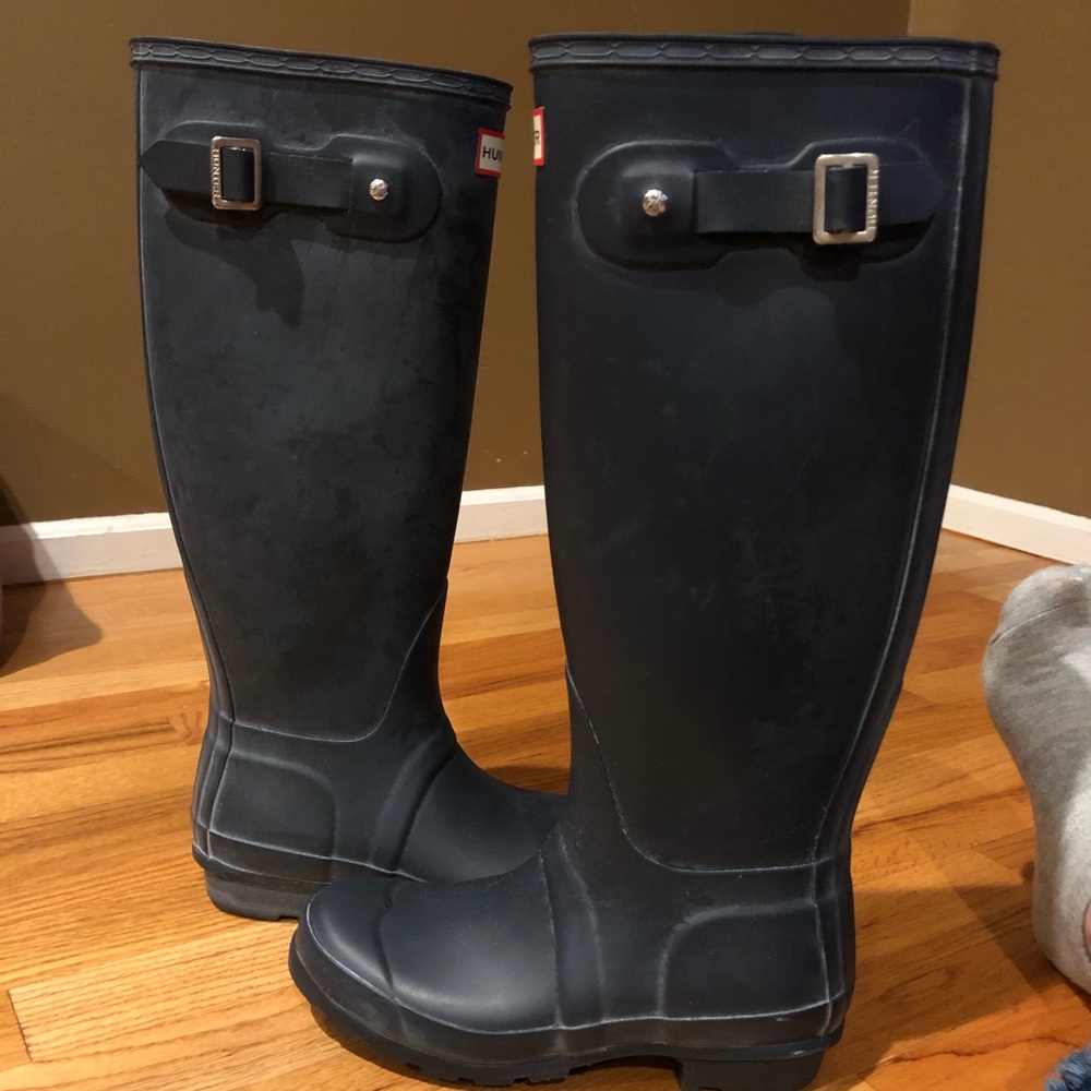 Navy Blue Tall Hunter Rain-boots